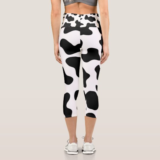 Leggings Capri Impression de vache classique (Verso)