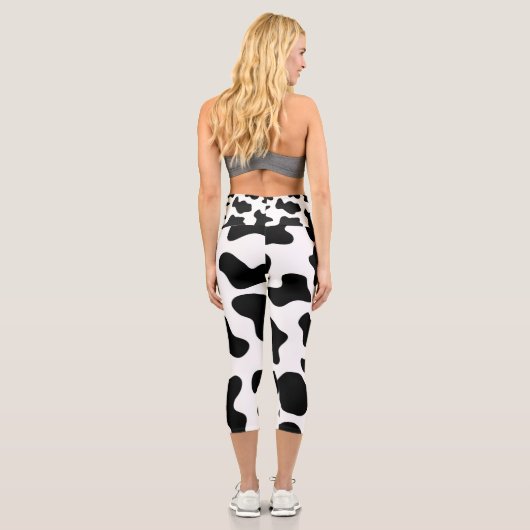 Leggings Capri Impression de vache classique (Verso)