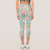 Leggings Capri Impression florale d'été (Verso)