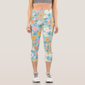 Leggings Capri Impression florale d'été (Recto)