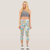 Leggings Capri Impression florale d'été (Recto)