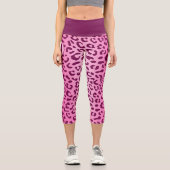 Leggings Capri Impression personnalisée initiale de léopard rose (Recto)