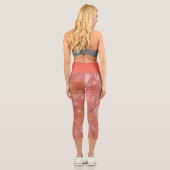 Leggings Capri Impression rouge orange Abstraite (Verso)