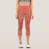 Leggings Capri Impression rouge orange Abstraite (Recto)