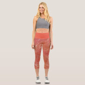 Leggings Capri Impression rouge orange Abstraite (Recto)