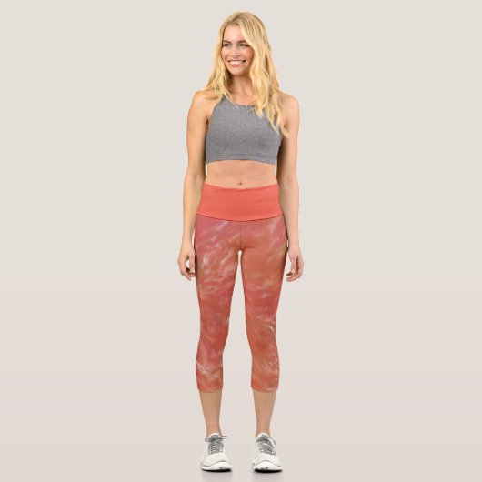 Leggings Capri Impression rouge orange Abstraite (Recto)