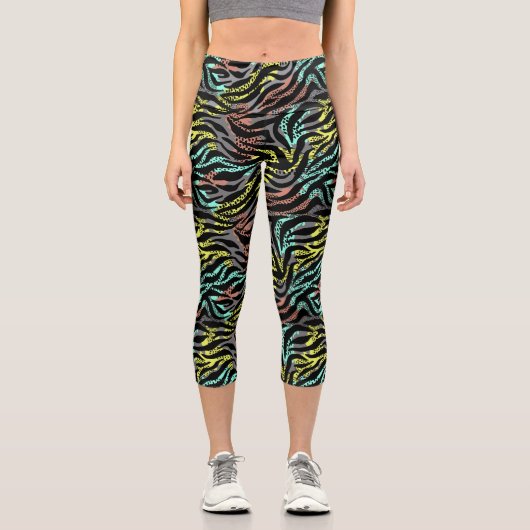 Leggings Capri Impression Zebra Et Gris (Recto)