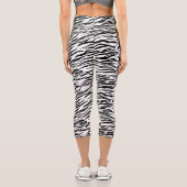 Leggings Capri Impression Zèbre noir blanc (Verso)