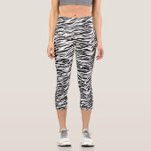 Leggings Capri Impression Zèbre noir blanc (Recto)