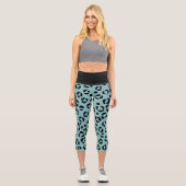 Leggings Capri Imprimé animal sarcelle (Recto)