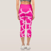 Leggings Capri imprimé de vache rose chaud (Verso)