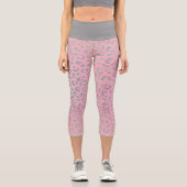 Leggings Capri Imprimé léopard argent rose pastel (Recto)
