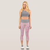 Leggings Capri Imprimé léopard argent rose pastel (Recto)