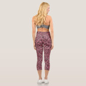 Leggings Capri Imprimé léopard noir rose chic tendance (Verso)