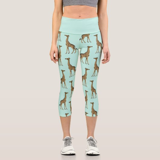 Leggings Capri Imprimer Giraffe Cute (Recto)