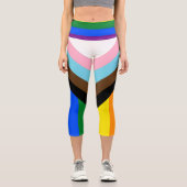 Leggings Capri Indicateur de fierté de progression LGBTQ+ (Recto)