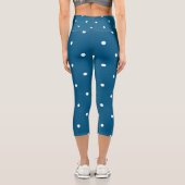 Leggings Capri Indigo bleu avec points blancs (Verso)