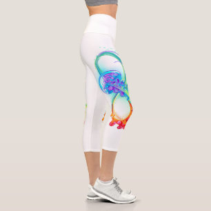 Leggings Capri Infinity avec Rainbow Jellyfish