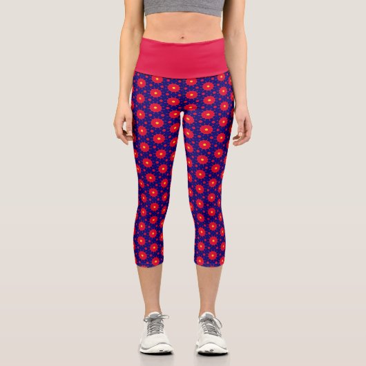 Leggings Capri Infusion de virus Crimson haute taille (Recto)