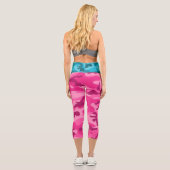 Leggings Capri INITIALES en Camo bleu rose pour son amusement col (Verso)