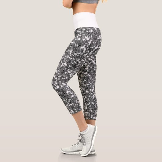 Leggings Capri Iridescente Silver Star Parties scintillant Capri  (Gauche)