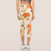 Leggings Capri Iris orange : motif floral transparent (Verso)