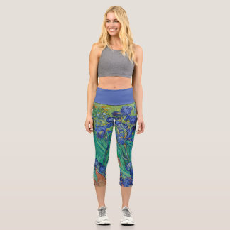 Leggings Capri Irises Vincent van Gogh Capris haut-loué