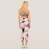 Leggings Capri Jack-O-Lantern rose et chat noir (Verso)