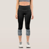 Leggings Capri Jacquard Monogramme Bleu (Recto)