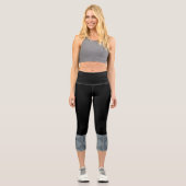 Leggings Capri Jacquard Monogramme Bleu (Recto)