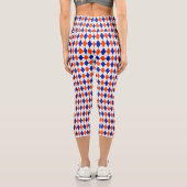 Leggings Capri Jacquard orange et bleu diamant (Verso)