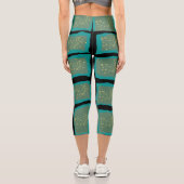 Leggings Capri Jade et Turquoise avec or (Verso)