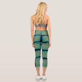 Leggings Capri Jade et Turquoise avec or (Verso)