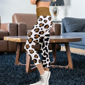 Leggings Capri Jaguar Leopard Big Chat Motif Spots Imprimer Anima