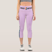 Leggings Capri Jambes Arc-en-ciel violet rétro (Recto)