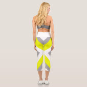 Leggings Capri Jambes Capri gris-jaune Abstrait (Verso)