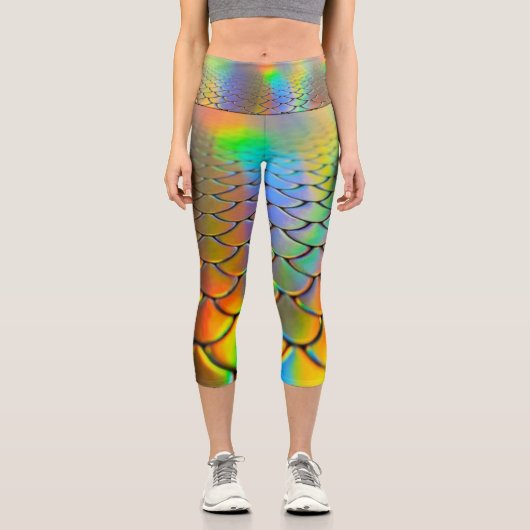 Leggings Capri Jambes de sirène arc-en-ciel Capri (Recto)