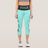 Leggings Capri Jambes de yoga bleu turquoise moderne (Recto)