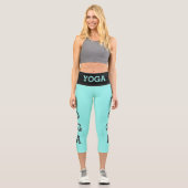 Leggings Capri Jambes de yoga bleu turquoise moderne (Recto)