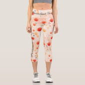 Leggings Capri Jambes florales Abstraites aux tons chauds (Recto)