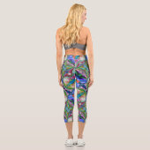 Leggings Capri Jardin de Fleur sauvage de libellules Abstrait Flo (Verso)