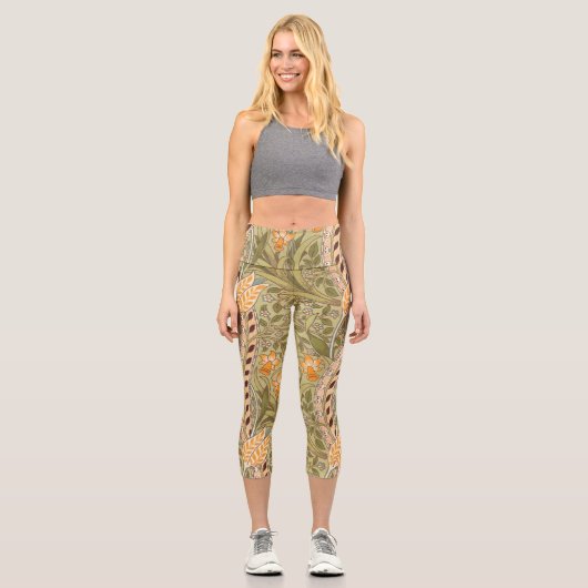 Leggings Capri Jardin de jonquilles de William Morris Fleur Class (Recto)
