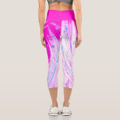 Leggings Capri Jardin enchanté Abstrait Magenta rose (Verso)