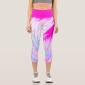 Leggings Capri Jardin enchanté Abstrait Magenta rose (Recto)