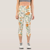 Leggings Capri Jardin Jaune doux motif floral (Recto)