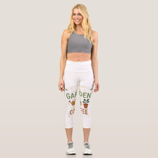 Leggings Capri Jardin Légumineuses à café - Capris pour femmes.