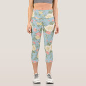 Leggings Capri Jardin Peony motif floral (Recto)