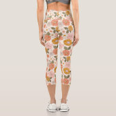 Leggings Capri Jardin rose et orange Motif (Verso)