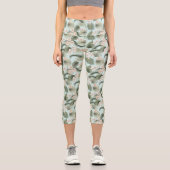 Leggings Capri Jardin tropical Motif orchidée et palmier (Recto)