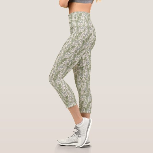 Leggings Capri Jardin vert fleuri (Gauche)